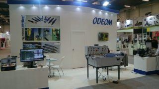 Der Odeom Messestand im neuen Design - und mit preeflow als Eyecatcher.