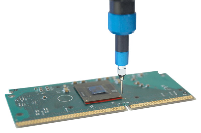 Underfill Dispensing of Electrically Conductive Glue by preeflow®